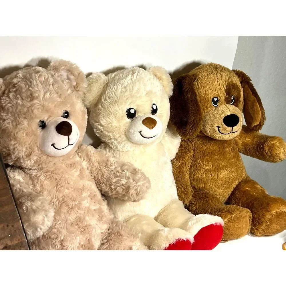 3 Build-A-Bear Stuffed Animal Teddy Bears Dog Puppy BAB Workshop Plushie Vintage